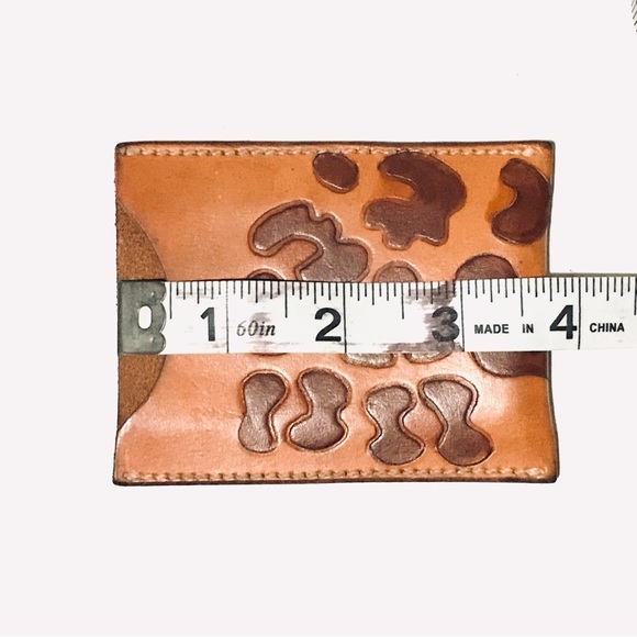 McIntire Saddlery Leopard Print Full Grain Saddle Leather Card Holder - Picture 5 of 5